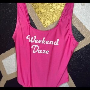 Pink one piece bathing suit